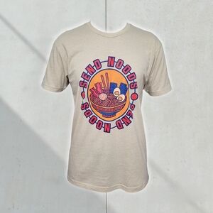 Men's "Send Noods" Ramen Bowl Cream Graphic T-Shirt Size M